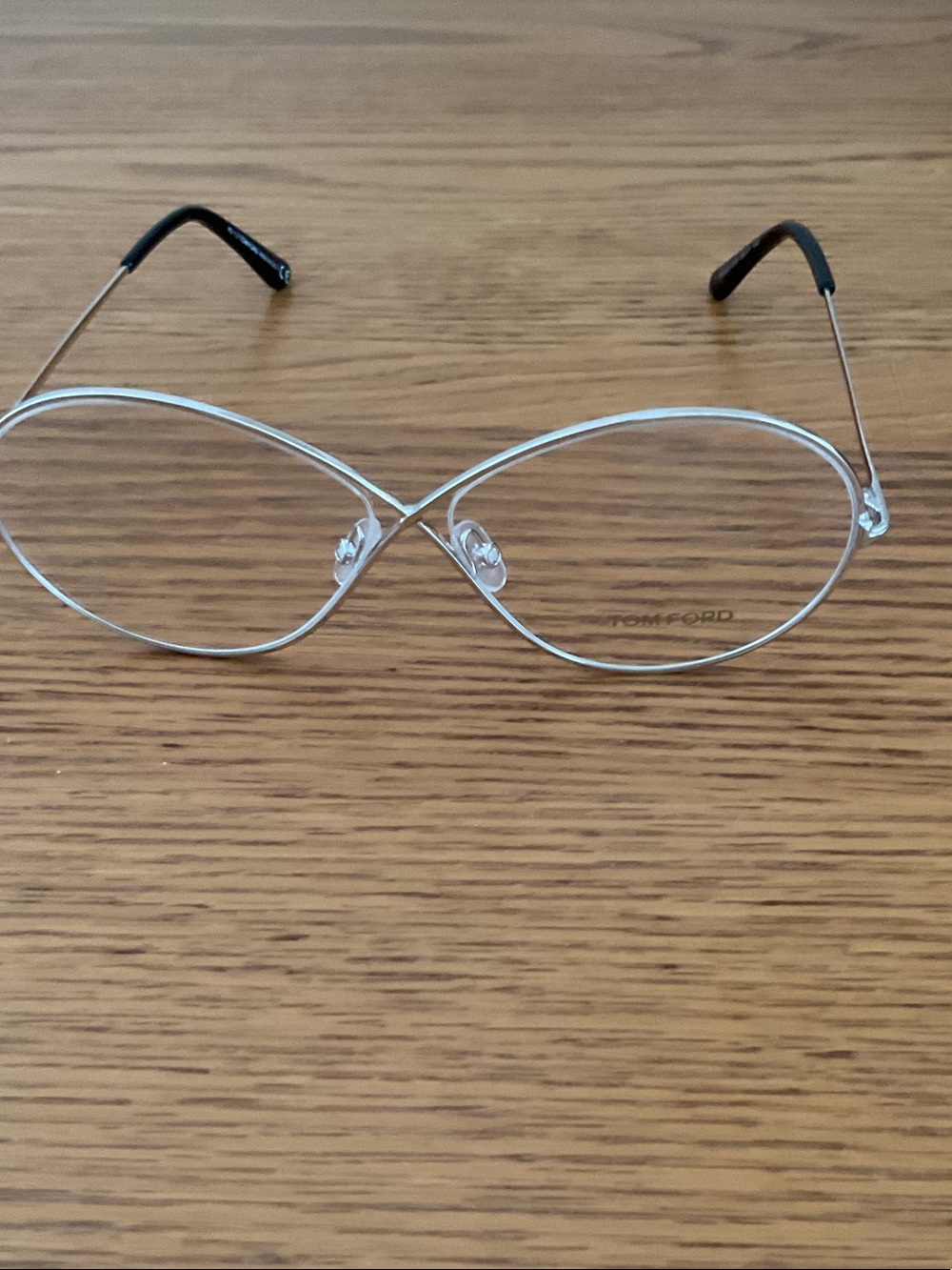 Tom Ford Silver Oval Women's Metal Eyeglass Frames with Black Temple Tips